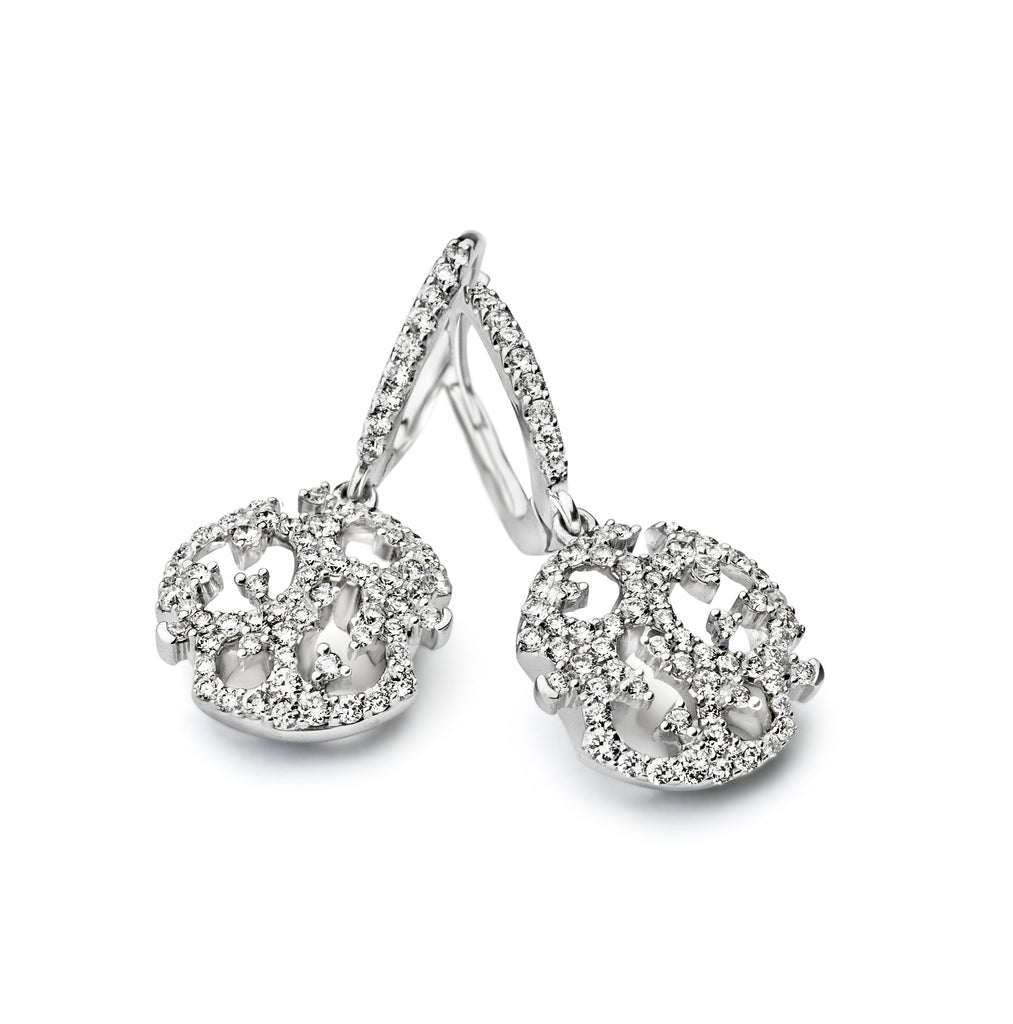 Diamond Drop Earrings | Diamond Circle Drop Earrings | Diamond Earrings Dublin