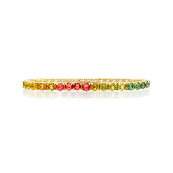 Multi-coloured Sapphire Bracelet Rainbow coloured Bracelet Sapphire Bracelet